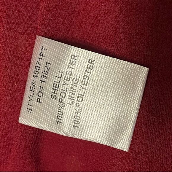 Skies Are Blue brick red and tan polka dot tie waist short length blouse size SP - Picture 11 of 14